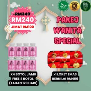 PAKEJ SPECIAL (8 BOTOL + LOKET EMAS) [JAMUKJAH]