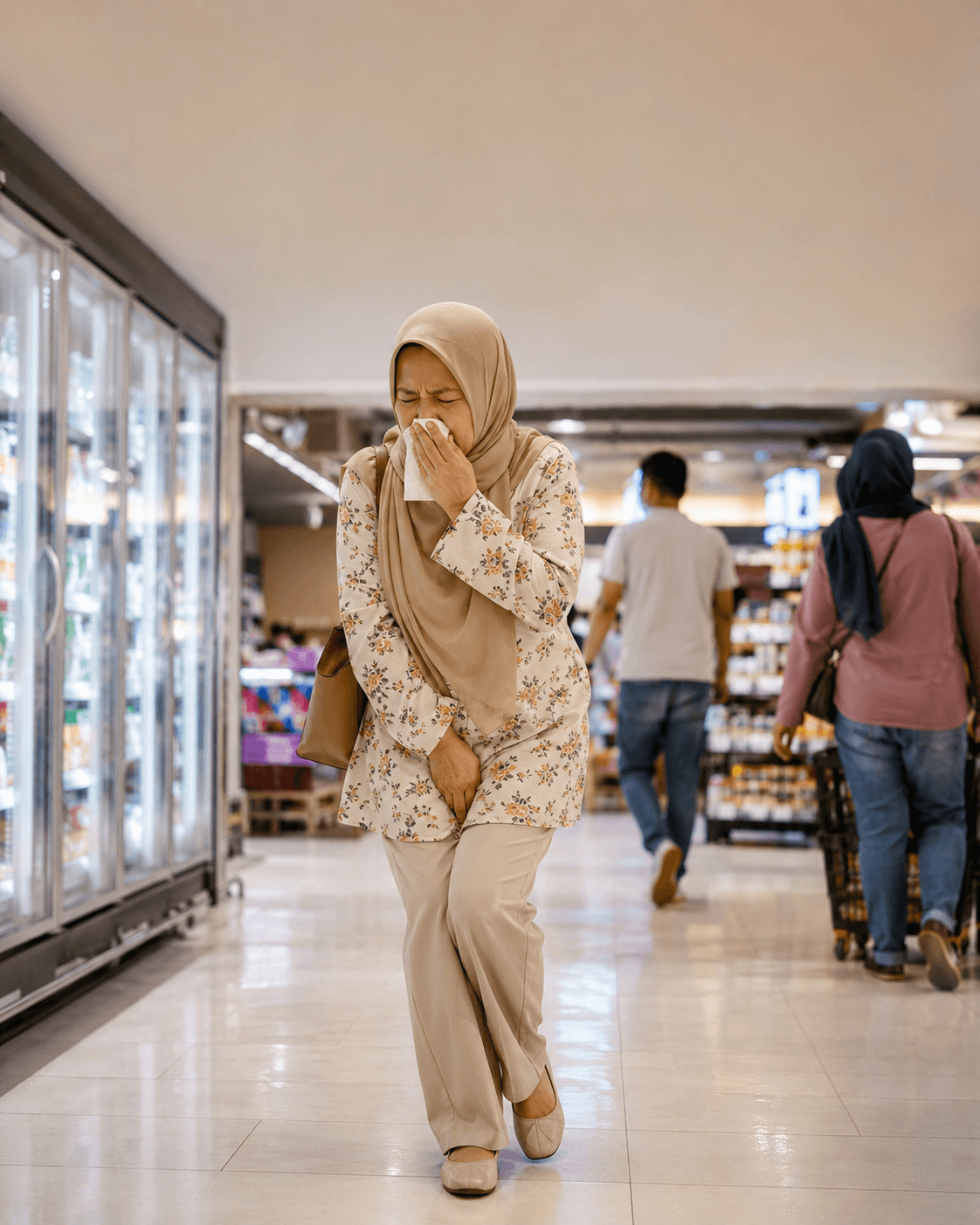 Bersin ketika membeli-belah