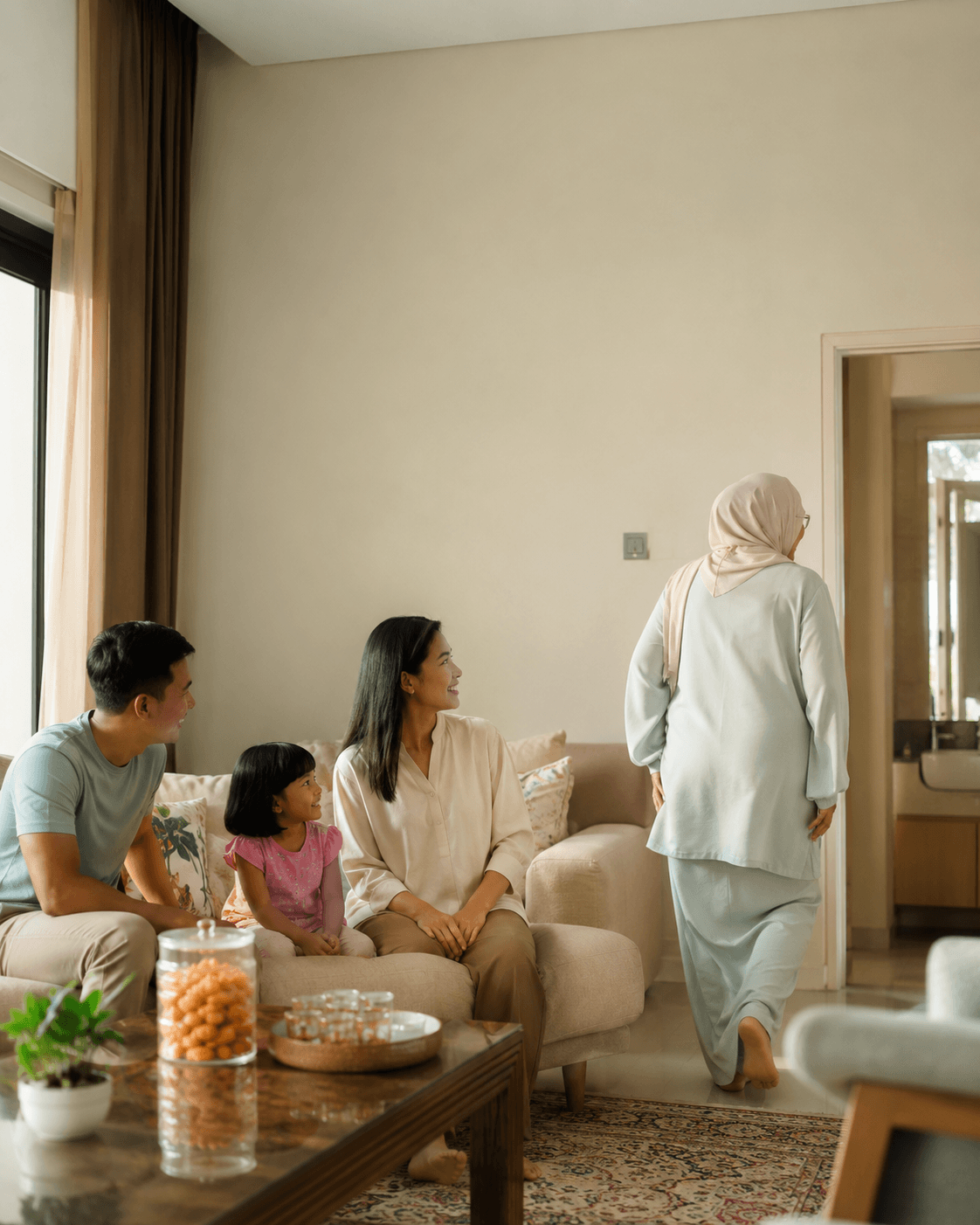 Cepat ke tandas ketika bersama keluarga
