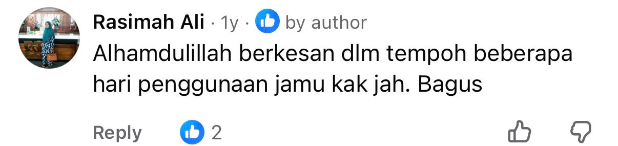 Testimoni sebenar pelanggan Jamu Kak Jah 4