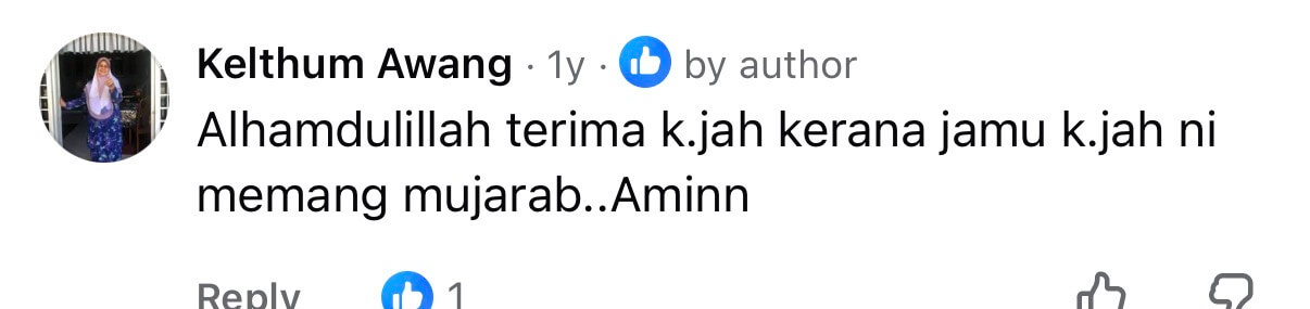 Testimoni sebenar pelanggan Jamu Kak Jah 5
